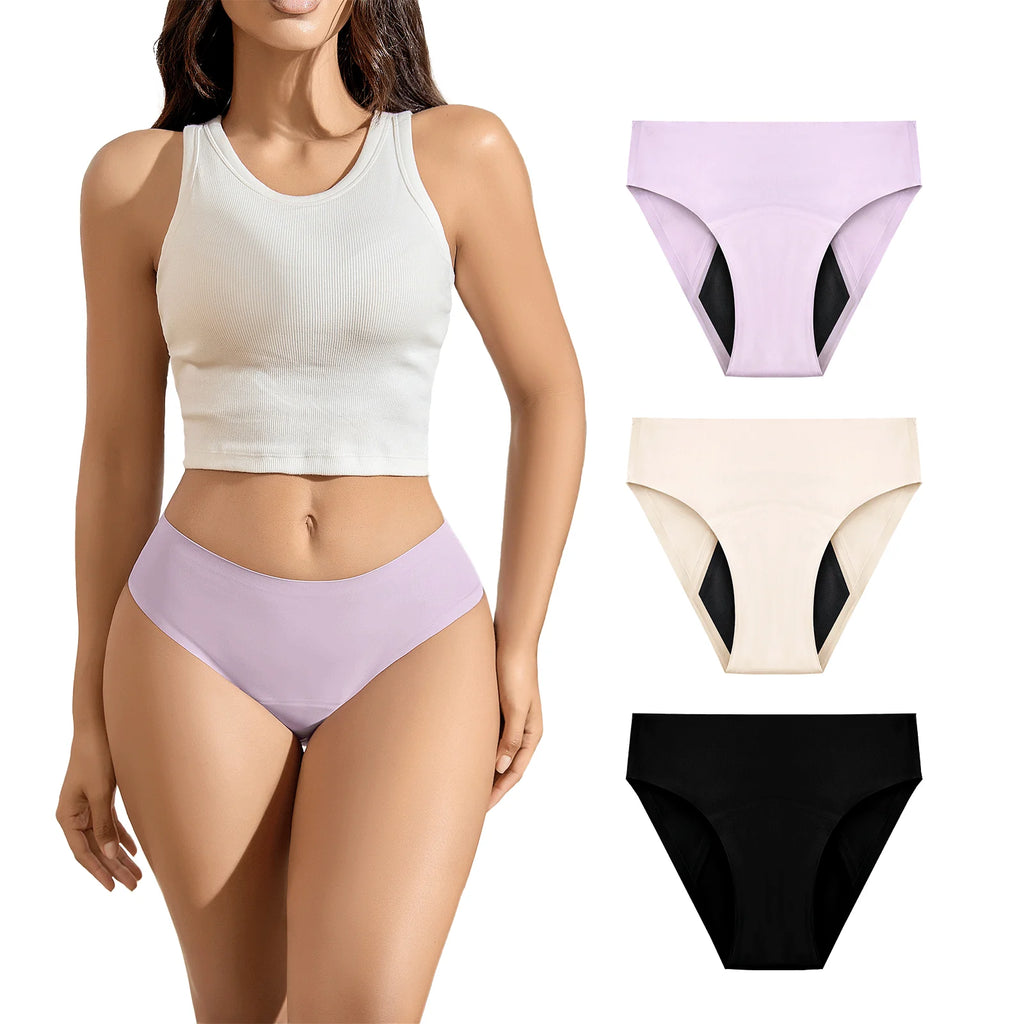 3-Pack Leak-Proof Period Panties | Bamboo Fiber Comfort Underwear for Heavy Flow