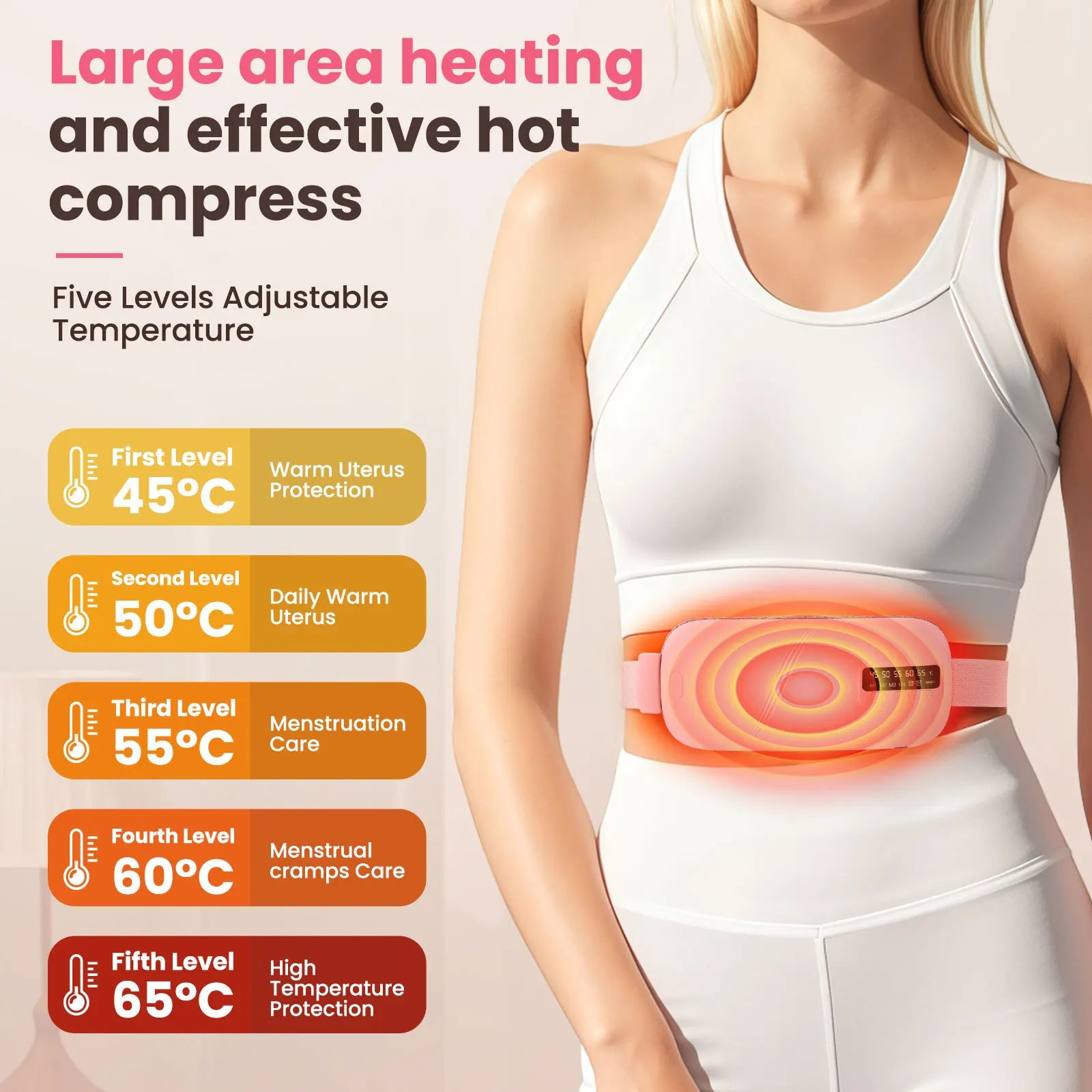 Cordless Menstrual Heating Belt – Period Cramp Relief with Heat & Vibration Massage