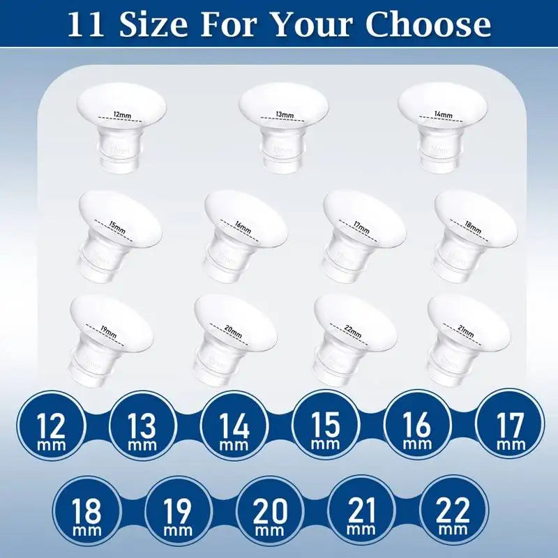 Breast Pump Flange Inserts & 11-Size Sizing Kit – Soft Silicone Pumping Accessories