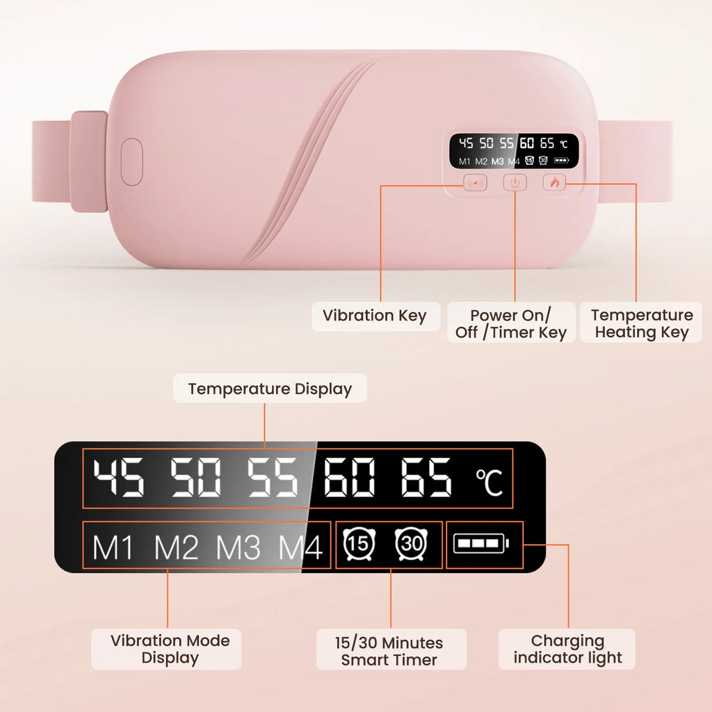 Cordless Menstrual Heating Belt – Period Cramp Relief with Heat & Vibration Massage