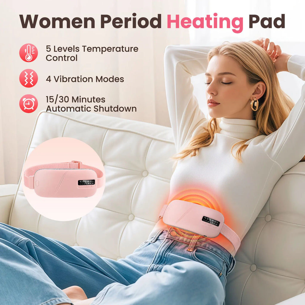 Cordless Menstrual Heating Belt – Period Cramp Relief with Heat & Vibration Massage