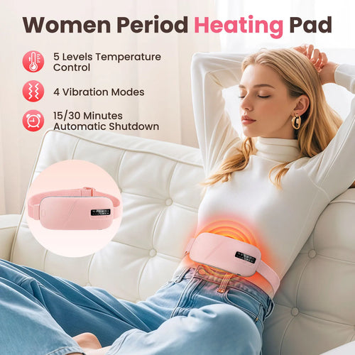 Cordless Menstrual Heating Belt – Period Cramp Relief with Heat & Vibration Massage