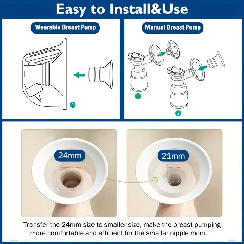 Breast Pump Flange Inserts & 11-Size Sizing Kit – Soft Silicone Pumping Accessories
