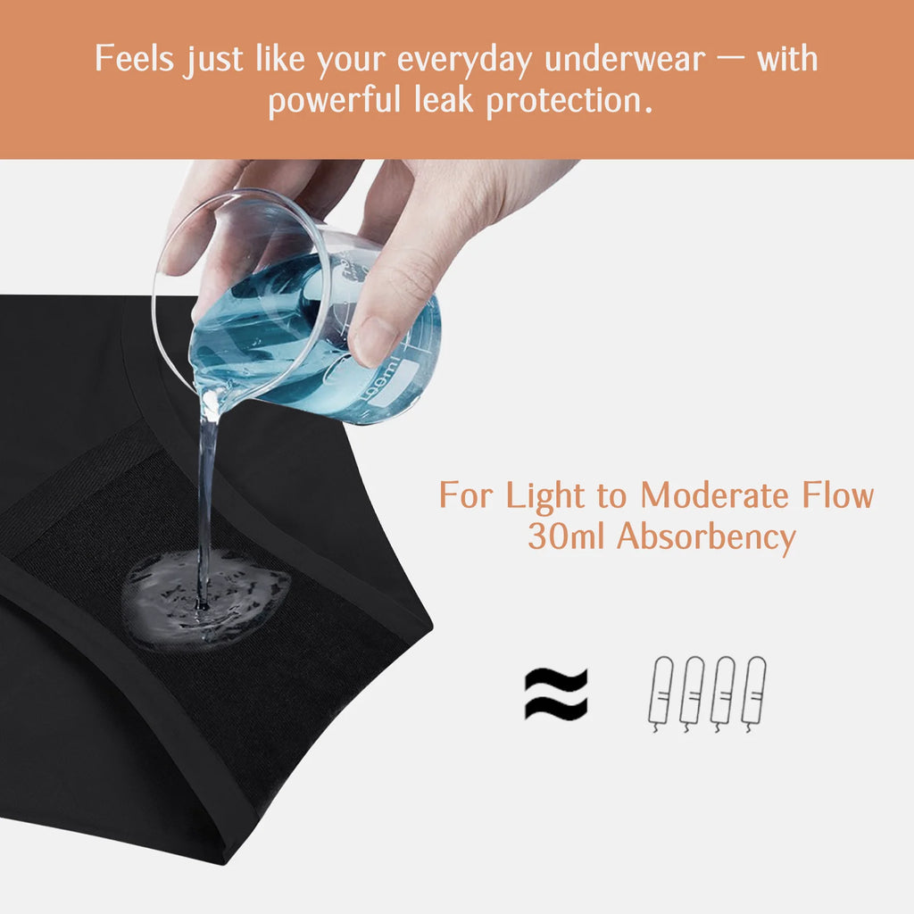 3-Pack Leak-Proof Period Panties | Bamboo Fiber Comfort Underwear for Heavy Flow